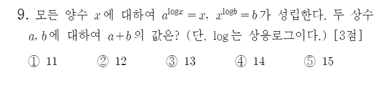 
		                            		
		                            			고2 14-06 평가원 수학 B - 9번  문제 
		                            		
		                            		
						                       	
						                       		#지수법칙 (유리수 지수) 계산 
						                       	
						                       		#로그 성질 계산(합) 
						                       	
					                       	
					                       	
						                       	
						                       		#수학I>지수와 로그>로그 
						                       	
					                       	
		                            	