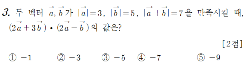 
		                            		
		                            			11 사관학교 가 - 3번  문제 
		                            		
		                            		
						                       	
						                       		#벡터 내적 양변 제곱 
						                       	
					                       	
					                       	
						                       	
						                       		#기하>평면벡터>평면벡터의 성분과 내적 
						                       	
					                       	
		                            	